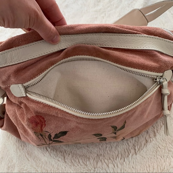NWOT - Francesco Biasia pink suede crossbody bag - Picture 8 of 14